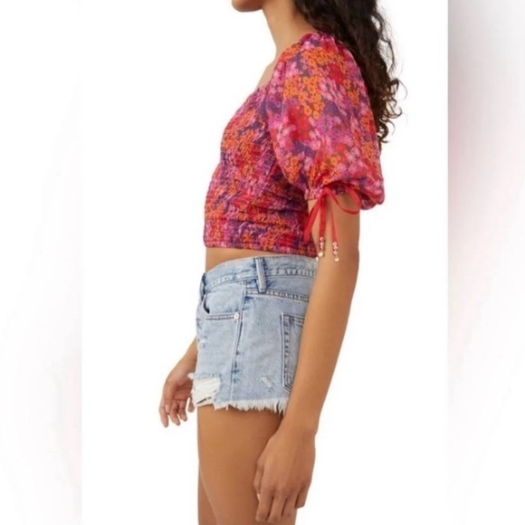 Free People Back On Top Cropped Blouse Size Large - Picture 3 of 6